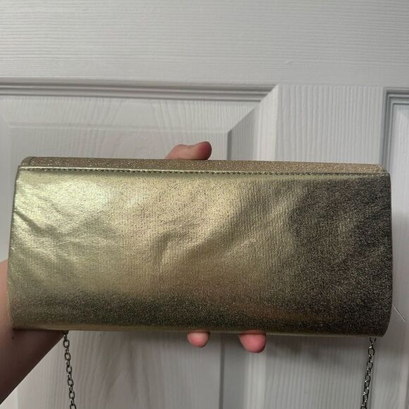 Women’s Golden Clutch With Strap - Picture 3 of 4